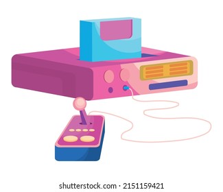 pink retro videogames console over white