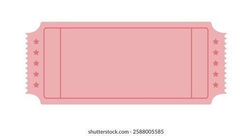 Pink retro vintage blank ticket vector