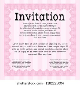 Pink Retro vintage invitation. Customizable, Easy to edit and change colors. Printer friendly. Sophisticated design. 