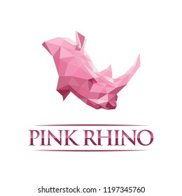 Pink Rhino Polygonal Logo