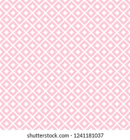 Pink Rhombus Geometric Seamless Vector Pattern with White Shapes for Valentines Day Romantic Scrapbook Paper Printable Design