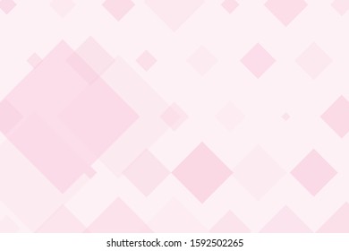Pink rhombus on light background. Abstract card. Vector illustration, banner. Geometric line shape pattern. Vector card, banner. Colorful geometric background design. Pale backdrop.