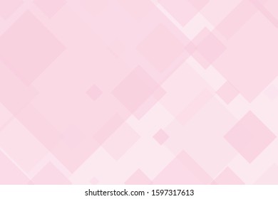 Pink rhombus on light background. Abstract card. 