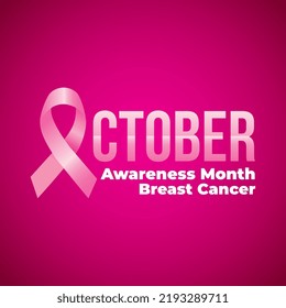 pink ribbon. awareness month breast cancer . vector illustration