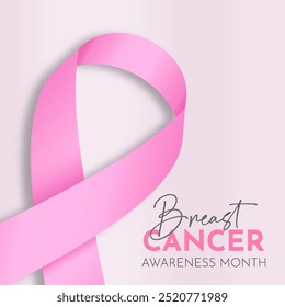 Pink ribbon background for Breast Cancer awareness month