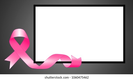 pink ribbon with black frame. The frame can easily be deleted or scaled.