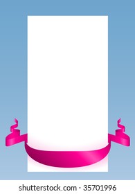 Fita rosa com vetor em branco