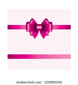 Pink ribbon bow icon vector illustrator for gift wrapping Christmas Special, New Year isolated on white background.