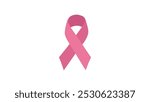 Pink ribbon bow, October, breast cancer awareness symbol, minimal ribbon icon