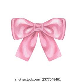 Premium Vector  Watercolor illustration of pink ribbon bow 1