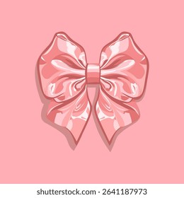 Pink Ribbon Bow vector Illustration