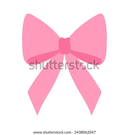Pink ribbon bow. Vector illustration