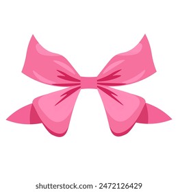 Imagen de Vector de lazo de cinta rosa, ilustración decorativa de bowknot, decoración femenina de pajarita rosada, lazos decorativos femeninos femeninos femeninos aislados sobre fondo blanco