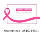 Pink ribbon Breast cancer awareness design template Breast cancer awareness horizontal banner design with pink ribbon and space for text Breast Cancer Awareness Month vector graphic or illustration