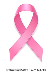 pink ribbon breast cancer awareness stock vector illustration isolated on white background