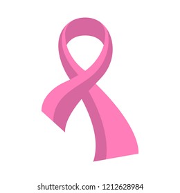 Pink ribbon. Breast cancer awareness symbol. Vector illustration design