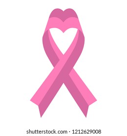 Pink ribbon. Breast cancer awareness symbol. Vector illustration design