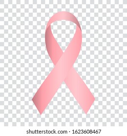 Pink ribbon, breast cancer awareness symbol, vector illustration.