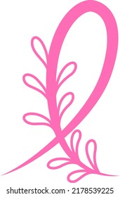 Pink ribbon. Breast Cancer Awareness Month Campaign. Icon design for poster, banner, t-shirt.