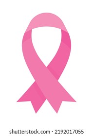 pink ribbon breast cancer awareness icon isolated