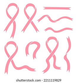 Pink ribbon. Breast cancer. Awareness.