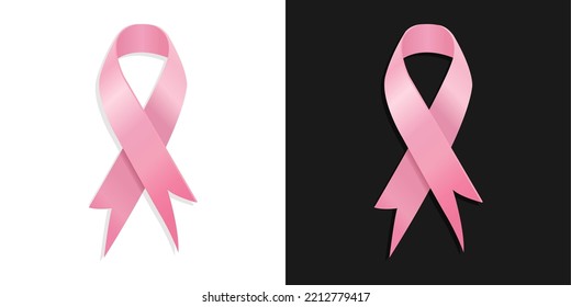 Pink ribbon for breast cancer awareness campaigns