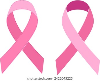 pink ribbon breast cancer awareness stock vector illustration isolated on white background