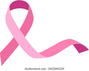 cinta rosa conocimiento del cáncer de mama material gráfico del vector aislado en fondo blanco