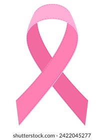 pink ribbon breast cancer awareness stock vector illustration isolated on white background