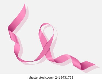 Pink ribbon. Breast cancer awareness symbol. Vector illustration.