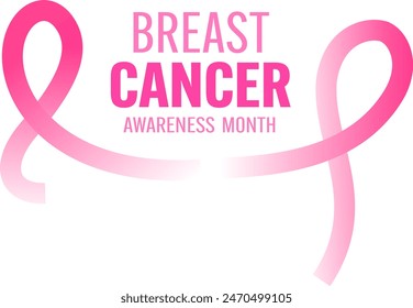 Pink ribbon, Breast Cancer Awareness Month Campaign. Design for poster, banner, t-shirt. Illustration.