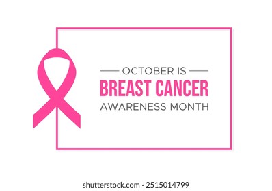 Pink ribbon Breast cancer awareness design template Breast cancer awareness horizontal banner design with pink ribbon and space for text Breast Cancer Awareness Month vector graphic or illustration