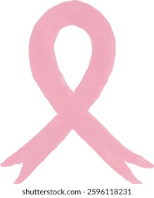 Pink ribbon breast cancer awareness watercolor