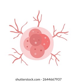 Pink Ribbon for Breast Cancer Awareness. cancer cell developing.