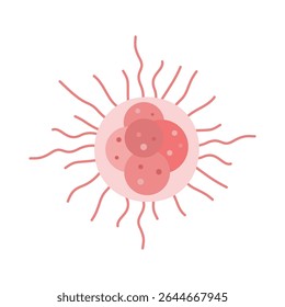 Pink Ribbon for Breast Cancer Awareness. cancer cell developing.