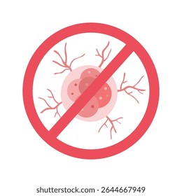 Pink Ribbon for Breast Cancer Awareness. cancer cell developing.