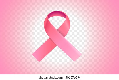 Pink ribbon. Breast cancer awareness symbol vector illustration