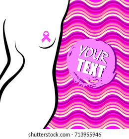 Pink ribbon, breast cancer awareness symbol. Vector illustration
