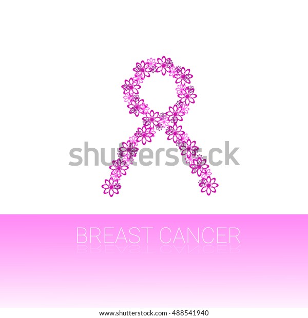 ピンクリボン乳がん認識フラットベクターイラスト のベクター画像素材 ロイヤリティフリー