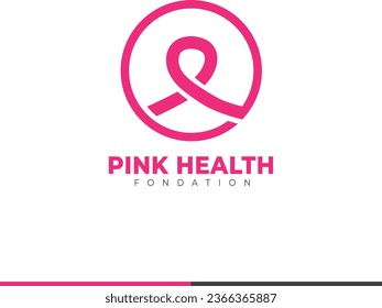 Pink ribbon breast cancer logo design great for charity foundation, institute, NGOs and public sector 