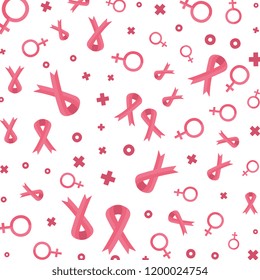 pink ribbon breast cancer pattern