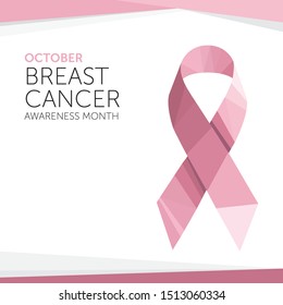 Pink ribbon for breast cancer preventionVector illustration. Healthcare poster or banner template.