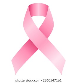 Pink ribbon breast cancer symbol. Vector illustration