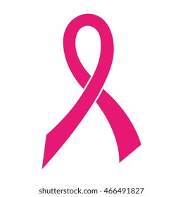 pink ribbon breast cancer symbol ,isolated flat icon design