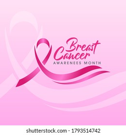 pink ribbon breast cancer Vector illustration design