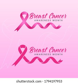 pink ribbon breast cancer Vector illustration design