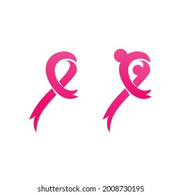 pink ribbon breast cancer Vector illustration design