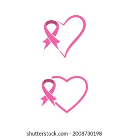 pink ribbon breast cancer Vector illustration design