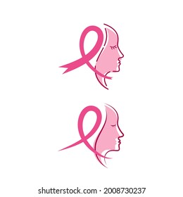 pink ribbon breast cancer Vector illustration design