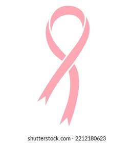 Pink ribbon. Breast cancer. Vector.